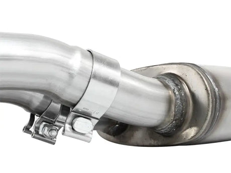 Metal exhaust pipe with clamp for afe machforce XP exhaust cat-back system on Audi A4 B8