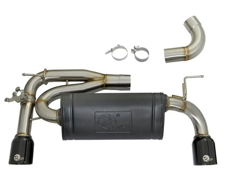 Stainless steel exhaust system with black tips for BMW 335i aFe MachForce XP upgrade
