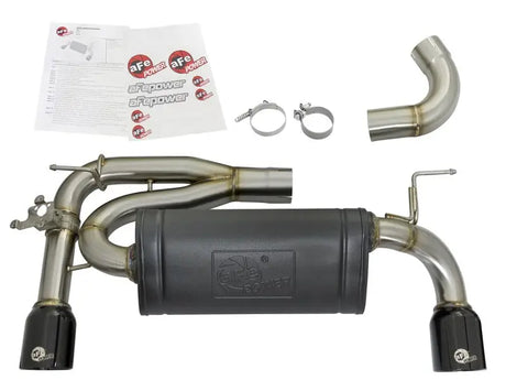 Automotive exhaust system components for BMW 335i with afe machforce and black tips