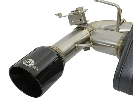 Black exhaust tip with silver piping on afe machforce BMW 335i black tips exhaust system