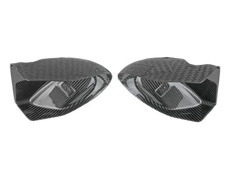 Carbon fiber side mirror covers for BMW M5 F10 with aFe Magnum Force intake system