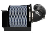 Black air intake system with blue filter for Nissan Patrol aFe Magnum Force Pro 5R Cold