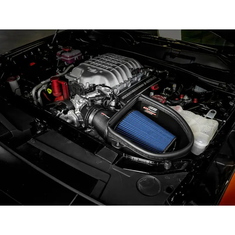 aFe 57-10001R aFe Magnum Force Stage-2 Track Series Carbon Fiber AIS w/ Pro 5R Media - 18 Dodge Challenger V8-6.2L