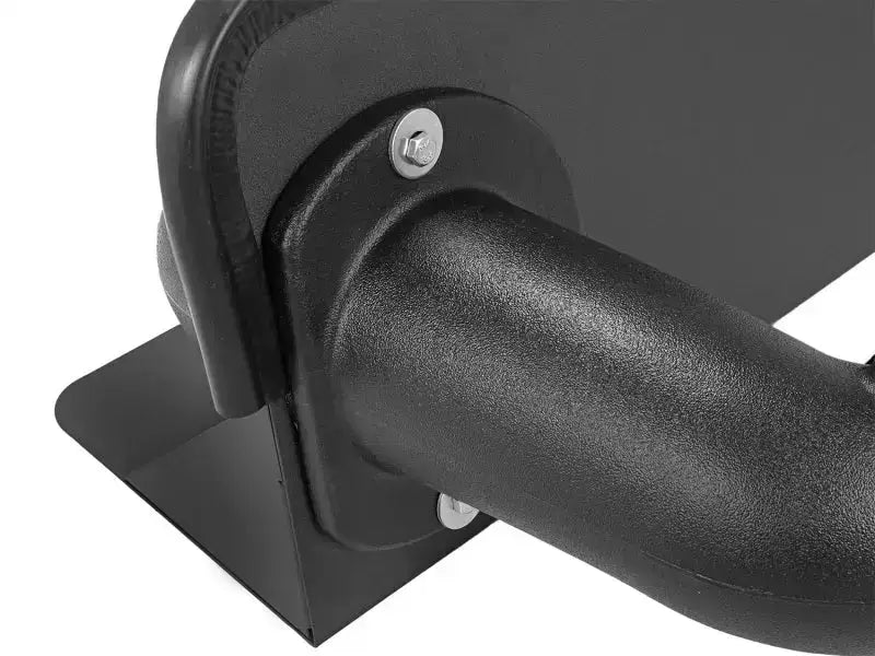 Black metal bull bar mounting for aFe MagnumFORCE Intakes P5R on GM Diesel Trucks
