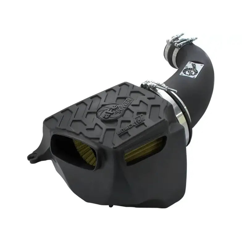 Black air intake system for Jeep Wrangler with aFe Momentum GT Pro Guard cold air intake