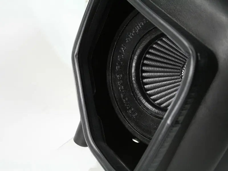 Black air filter inside housing for aFe Momentum HD Pro Dry Stage-2 Intake System GM Diesel Trucks