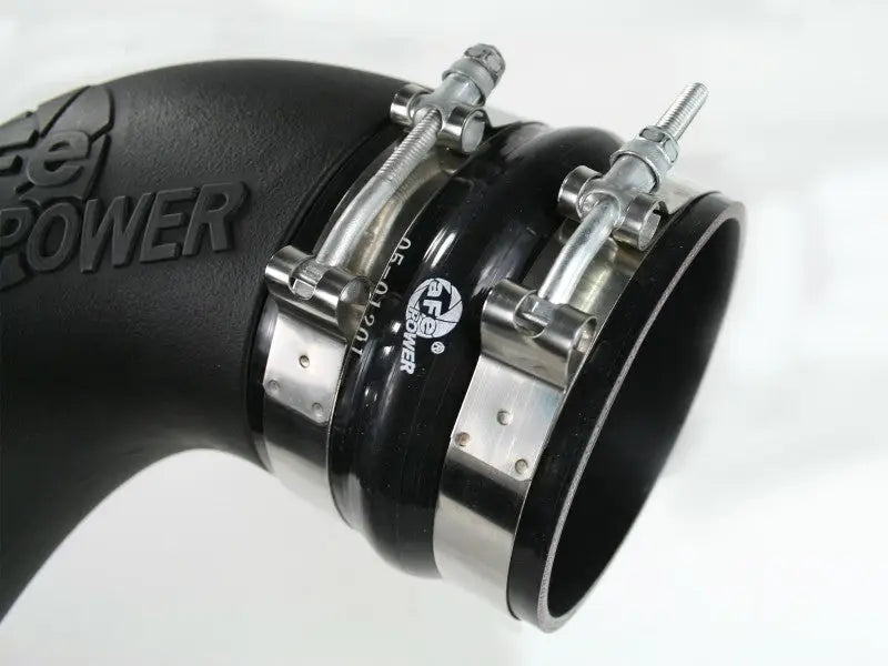 Black intake tube with metal clamps for aFe Momentum HD Pro Dry Stage-2 SI Intake System