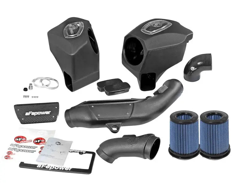 Illustration of automotive air intake system components for afe Momentum Pro 5R Cold Air Intake System