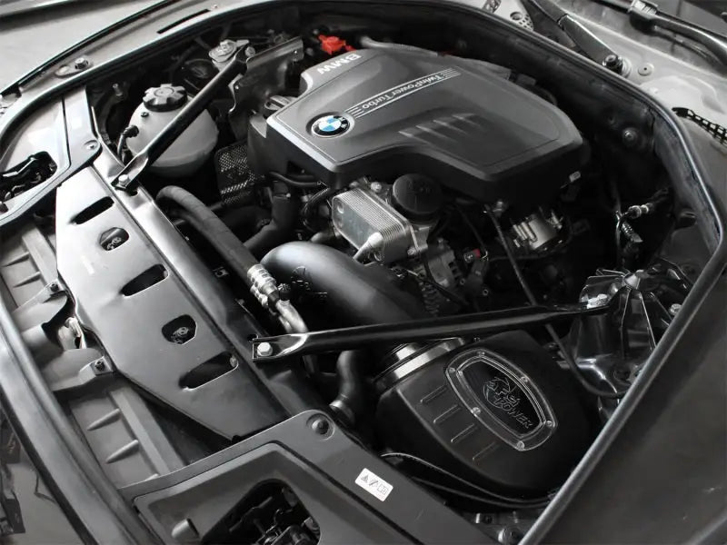BMW engine compartment with aFe Momentum Pro DRY S Intake System for BMW 528i