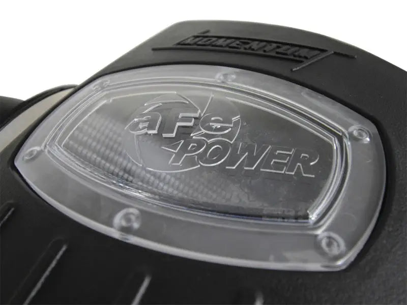 Black air intake with clear logo plate for BMW 528i AFE Momentum Pro DRY S system