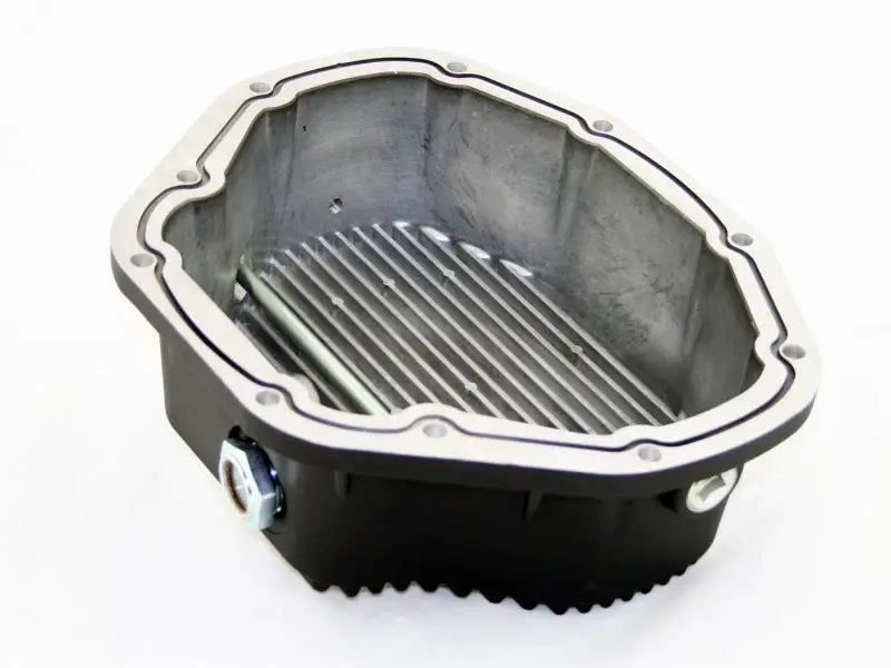 Black and silver aFe Power differential cover for Ford Diesel trucks