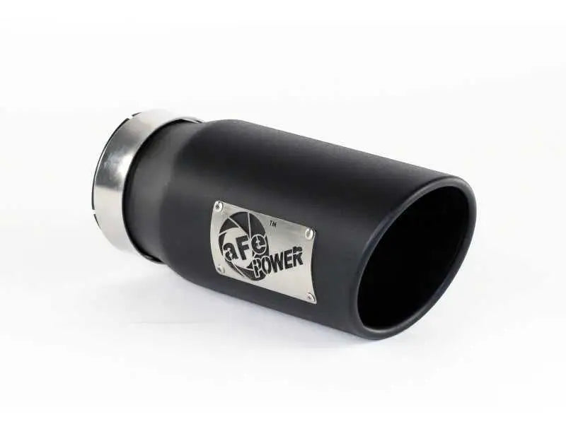 aFe aFe Power Diesel Exhaust Tip Black- 4 in In x 5 out X 12 in Long Bolt On (Right)