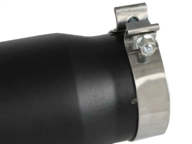aFe Power Diesel Exhaust Tip Black- 4 in In x 5 out X 12 in Long Bolt On (Right) 