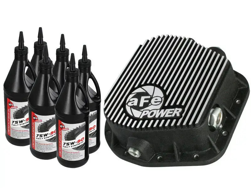 aFe Power Rear Diff Cover (Machined) 12 Bolt 9.75in 97-16 Ford F-150 w/ Gear Oil 6 QT - Truck & Automotive