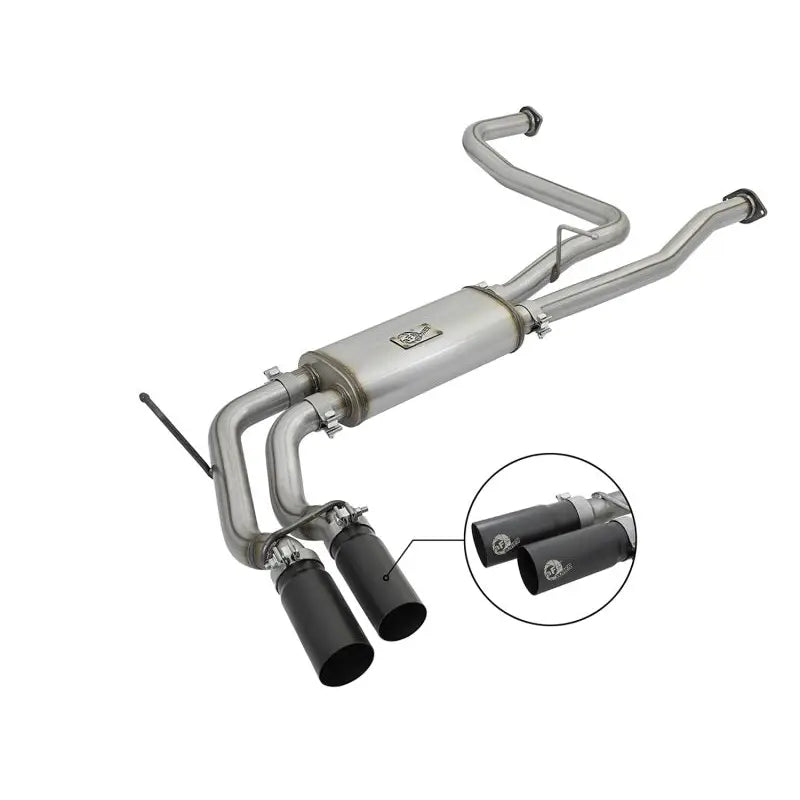 aFe 49-46126-B aFe POWER Rebel Series 2-1/2in 409 SS Cat Back Exhaust w/ Black Tips 16-17 Nissan Titan V8 5.6L