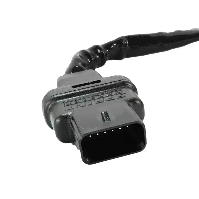 Black electrical connector with cable for aFe Power Sprint Booster power converter on Ford trucks