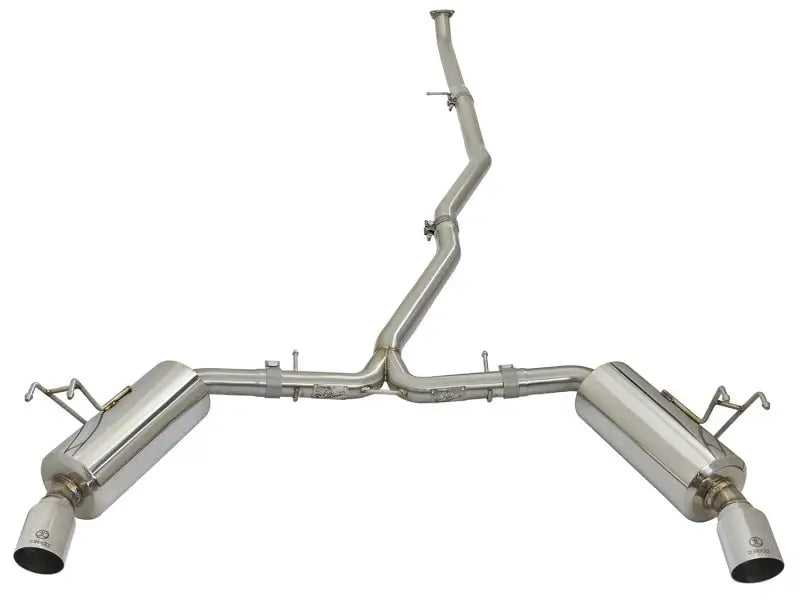 Stainless steel dual exhaust system for Honda Civic with afe power takeda polish tips