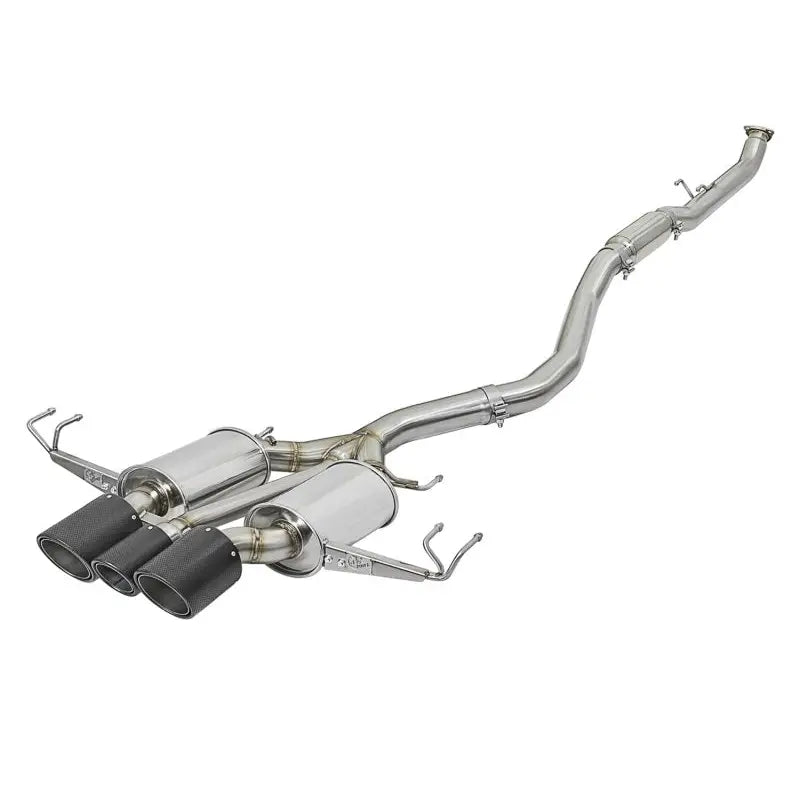 aFe 49-36616-C aFe POWER Takeda 2-1/2in to 2-1/4in 304SS Catback Dual-Exit Exhaust 17+ Honda Civic Type R w/CF Tips