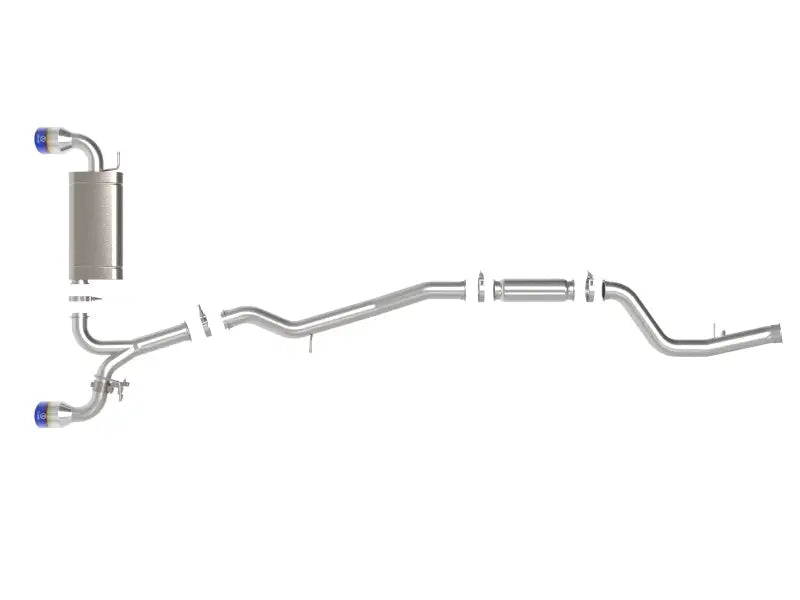 aFe POWER Takeda 2021 Toyota Supra 2.0L (t) 2.5in-3in 304 SS CB Exhaust w/ Blue Tips - Truck & Automotive