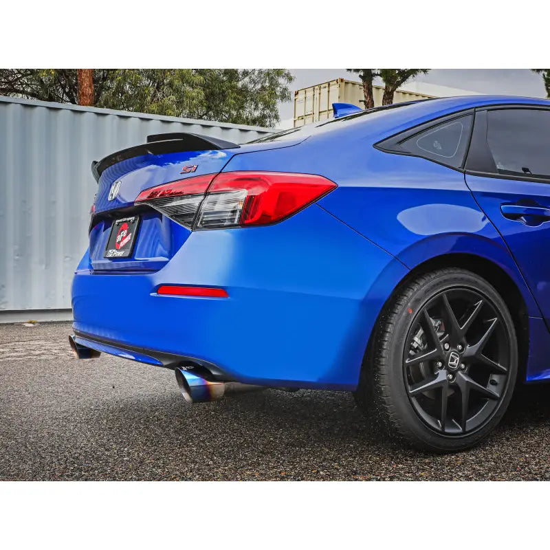 aFe 49-36630-L aFe POWER Takeda 22-23 Honda Civic Si I4-1.5L (t) 2.5in to 3in 304 SS CB Exhaust - Blue Flame Tips
