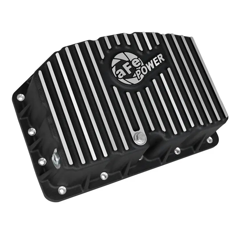 aFe 46-70322 AFE Pro Series Engine Oil Pan Black w/Machined Fins; 11-16 Ford Powerstroke V8-6.7L (td)