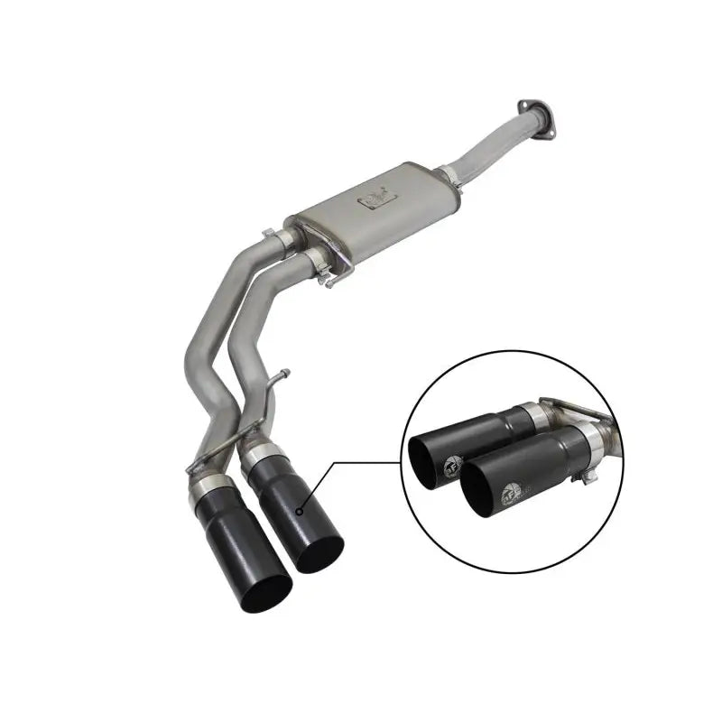 aFe 49-43081-B aFe Rebel Exhausts 3in SS Cat-Back 15-16 Ford F-150 EcoBoost V6 2.7/3.5L V8 5.0L w/ Black Tips
