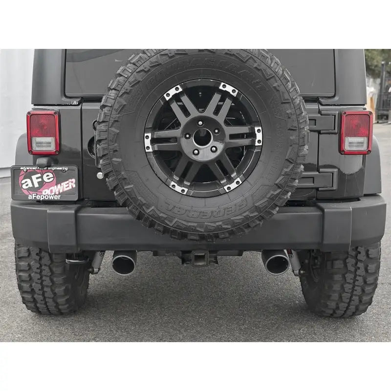 aFe 49-48062-B aFe Rebel Series 2.5in 409 SS Cat-Back Exhaust w/ Black Tips 2007+ Jeep Wrangler (JK) V6 3.6L/3.8L