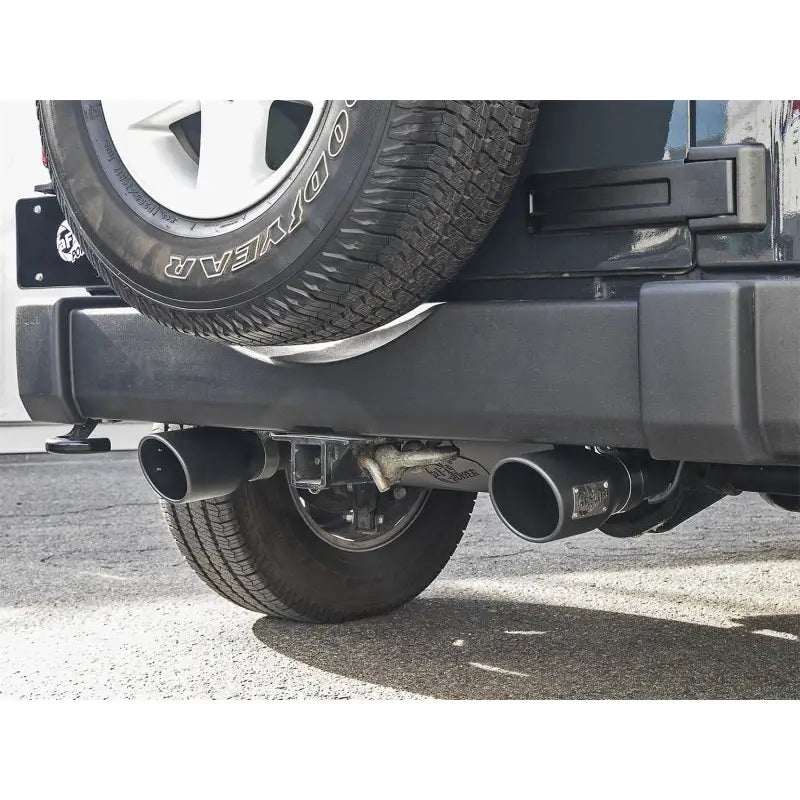 aFe 49-48062-B aFe Rebel Series 2.5in 409 SS Cat-Back Exhaust w/ Black Tips 2007+ Jeep Wrangler (JK) V6 3.6L/3.8L