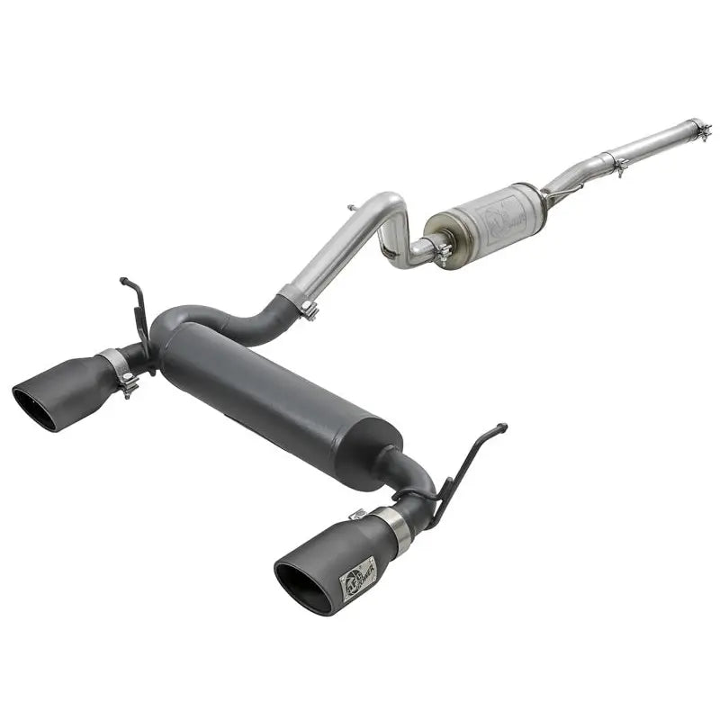 aFe 49-48062-B aFe Rebel Series 2.5in 409 SS Cat-Back Exhaust w/ Black Tips 2007+ Jeep Wrangler (JK) V6 3.6L/3.8L