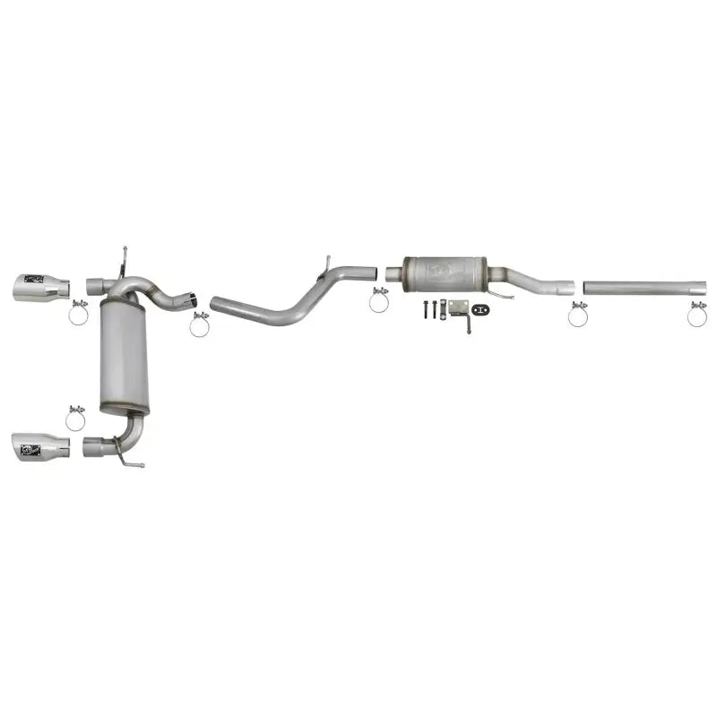 aFe 49-48062-P aFe Rebel Series 2.5in 409 SS Cat-Back Exhaust w/ Polished Tips 07+ Jeep Wrangler (JK) V6 3.6L/3.8L