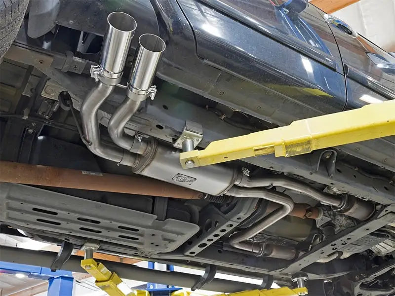 Car exhaust system from aFe Rebel Series for Nissan Titan V8 5.6L with polished tip