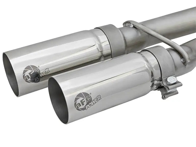 Chrome exhaust tips with mounting hardware for aFe Rebel Series 3in SS Cat-Back Exhaust Nissan Titan