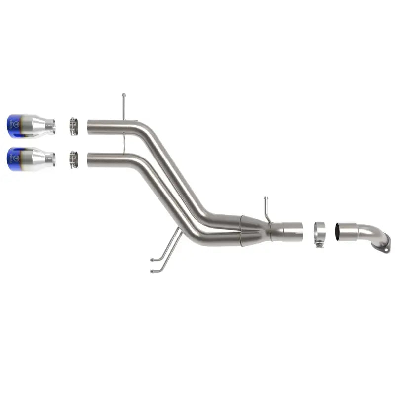 aFe 49-37019-L aFe Takeda 13-17 Hyundai L4-1.6L 2-1/2in 304 SS Axle-Back Exhaust w/ Blue Flame Tips