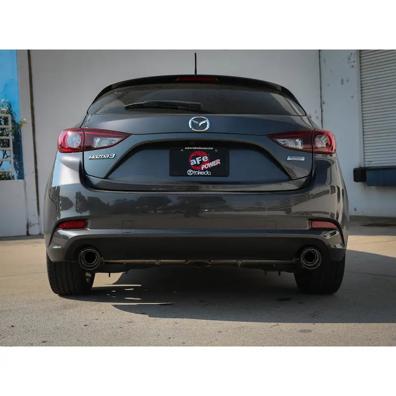 aFe 49-37014-C aFe Takeda 2-1/2in 304 SS Axle-Back Exhaust w/ Carbon Fiber Tips 14-18 Mazda 3 L4 2.0L/2.5L