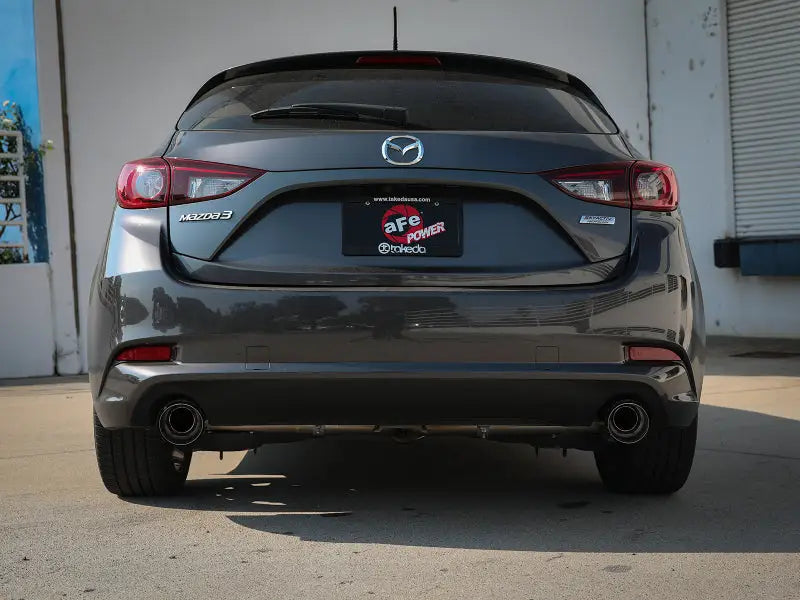 aFe Takeda 2-1/2in 304 SS Axle-Back Exhaust w/ Carbon Fiber Tips 14-18 Mazda 3 L4 2.0L/2.5L - Truck & Automotive