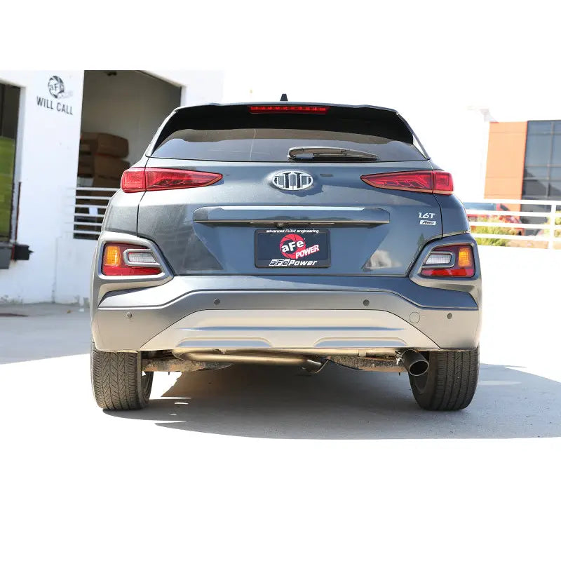 aFe 49-37017NM-B aFe Takeda 2.5in 304 SS Axle-Back Exhaust w/o Muffler w/BlackTips 18-22 Hyundai Kona L4-1.6L (t) AWD