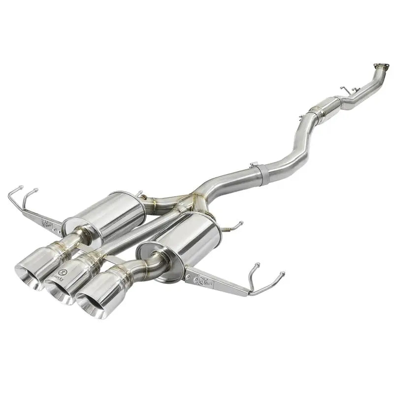 aFe 49-36623-P aFe Takeda 3in 304 SS Cat-Back Exhaust w/ Tri-Polished Tips 17-18 Honda Civic Type R L4 2.0L (t)
