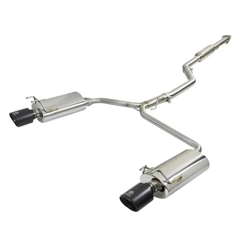 aFe 49-36605-B aFe Takeda Exhaust 304SS Dual Cat-Back w/ Black Tips 13-17 Honda Accord LX/EX/EX-L Sedan L4 2.4L
