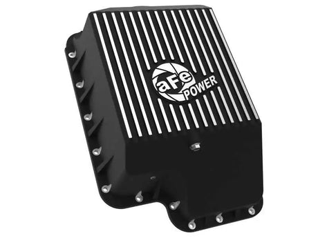 afe Transmission Pan (Black); Ford Diesel Trucks 03-10 V8-6.0/6.4L (td) 