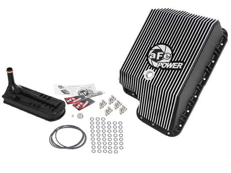 afe Transmission Pan (Black); Ford Diesel Trucks 03-10 V8-6.0/6.4L (td) 