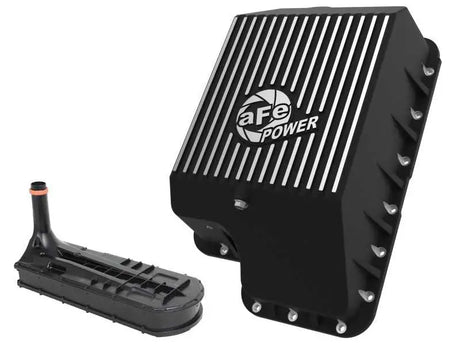 afe Transmission Pan (Black); Ford Diesel Trucks 03-10 V8-6.0/6.4L (td) 