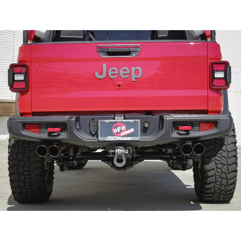 aFe 49-38084-B aFe Vulcan Series 3in-2-1/2in 304 SS Cat-Back 2020 Jeep Gladiator (JT) V6-3.6L w/ Black Tips