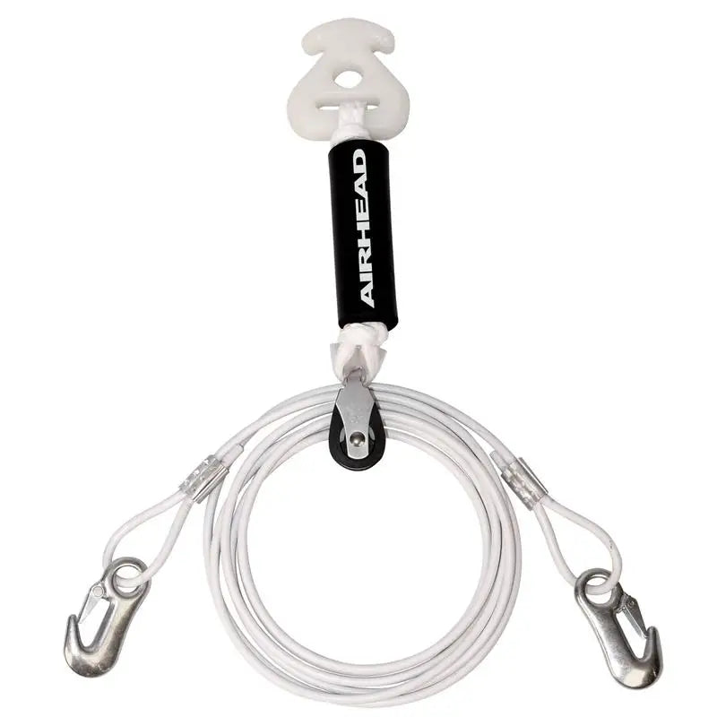 White tow rope with metal clips for AHTH-9 Airhead Self-Centering Tow Harness