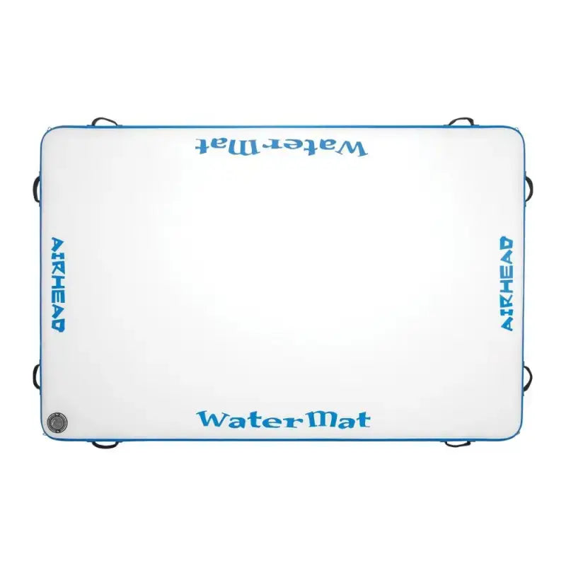 White and blue inflatable water mat from Airhead Watermat Air for fun in the sun