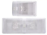 Two clear emergency lights with ail21bp optronics lens in euro white color