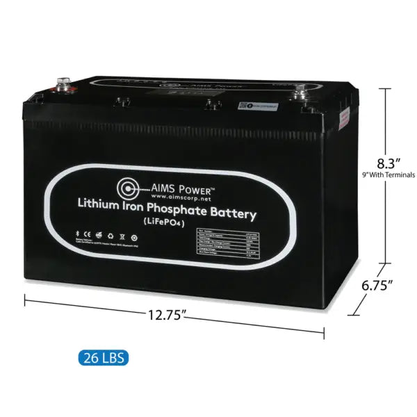 Aims Power LFP12V104A Battery