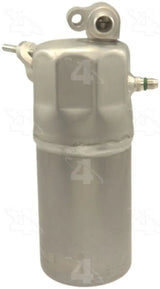 Silver cylindrical air conditioner accumulator for optimal AC receiver drier performance