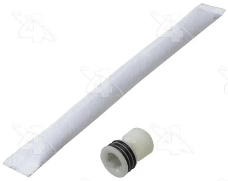 White cylindrical air conditioner desiccant bag with filter and valve for replacement