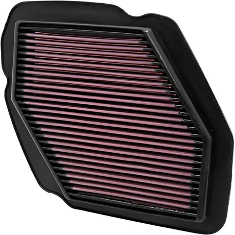 Black-framed pleated red air filter for RV parts and accessories or truck parts