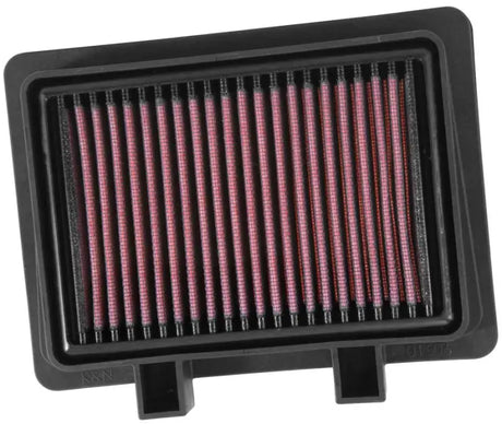 Rectangular air filter with red pleated media for RV parts & accessories or truck parts